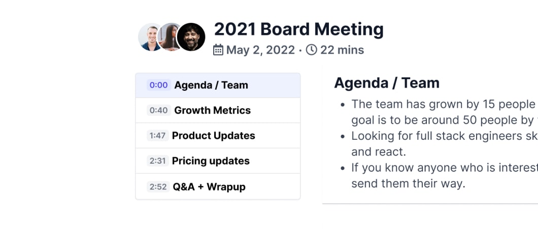 Videos get converted to a an outline that has labeled chapters.